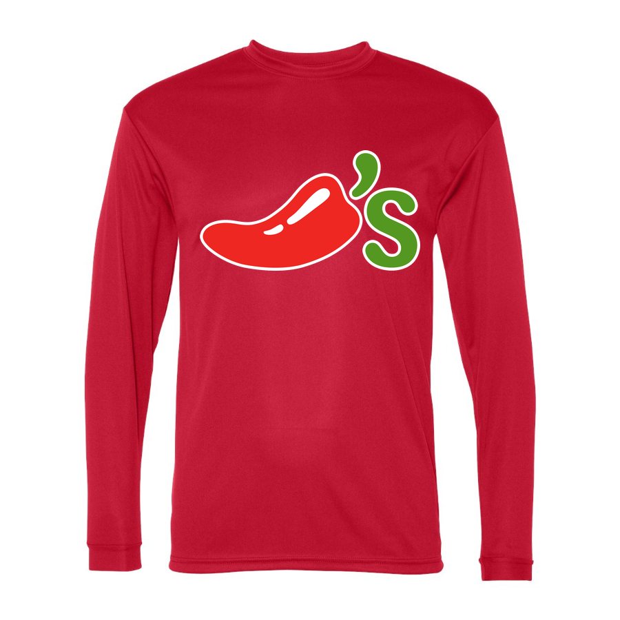 Men's Chilis Polyester Long Sleeve T-Shirt - Red