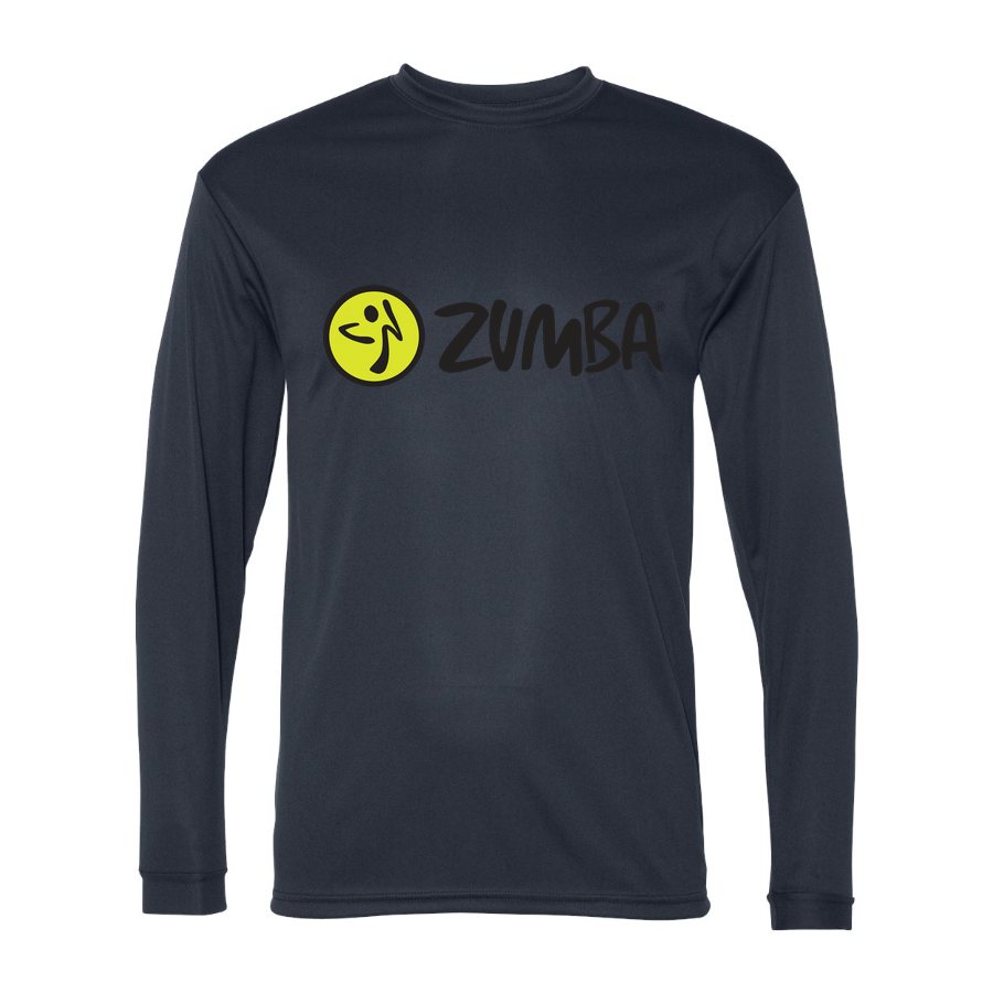 Men's Zumba Fitness Polyester Long Sleeve T-Shirt - Navy