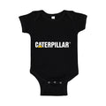 Caterpillar White Logo Baby Romper Onesie - Black
