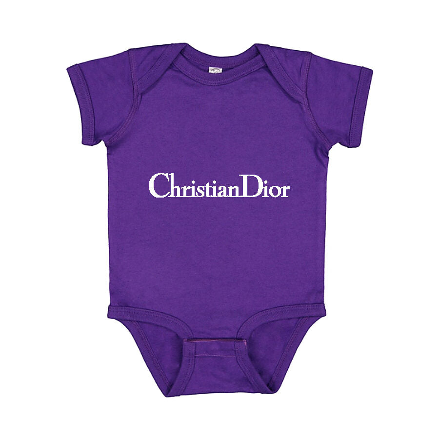 Dior White Logo Baby Romper Onesie - Purple