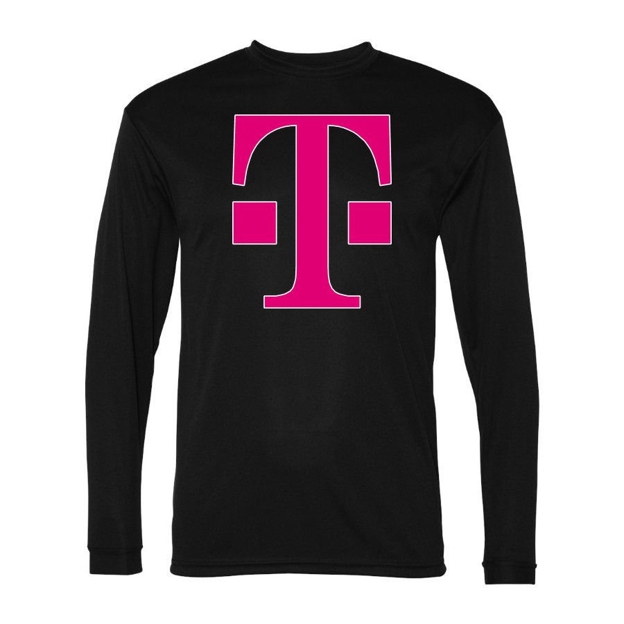 Men's T Mobile Polyester Long Sleeve T-Shirt - Black