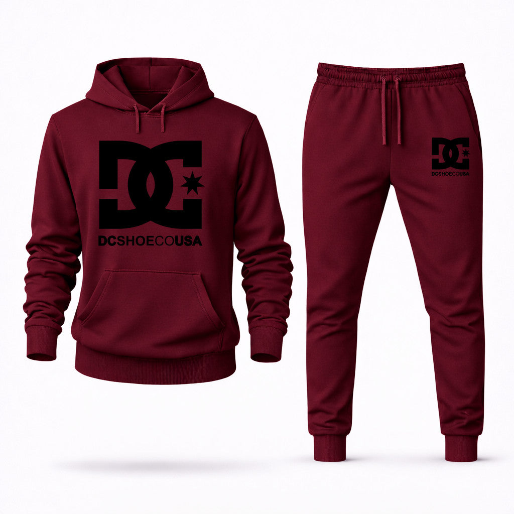 DC Hoodie and Joggers Set - Burgundy