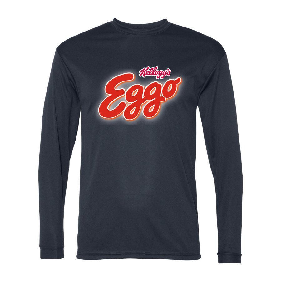 Men's Eggo Kelloggs food Polyester Long Sleeve T-Shirt - Navy