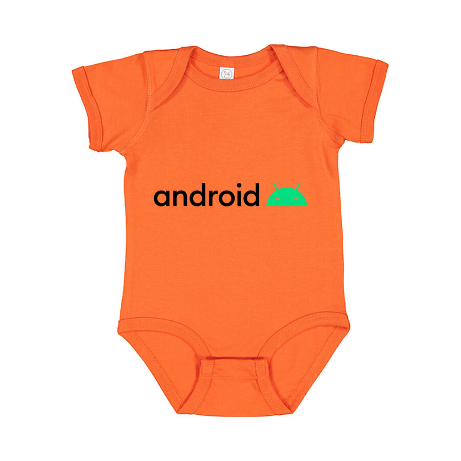 Android Baby Romper Onesie - Orange