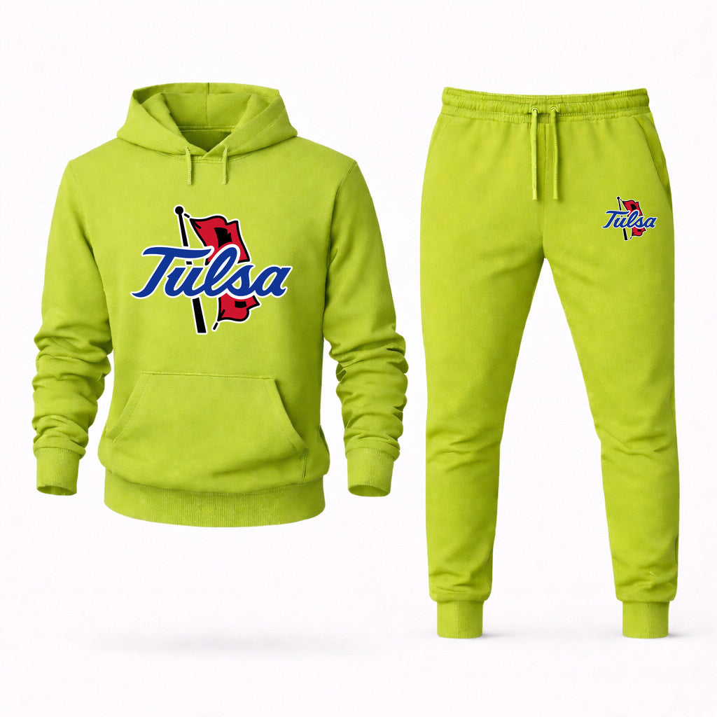 Tulsa Golden Hurricane Hoodie and Joggers Set - Lime Green