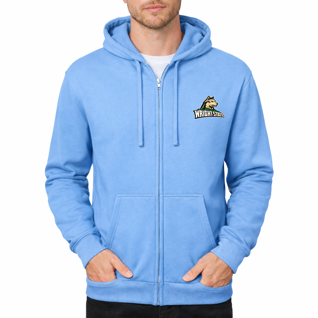 Men's Wright State Raiders Zipper Hoodie - Sky Blue