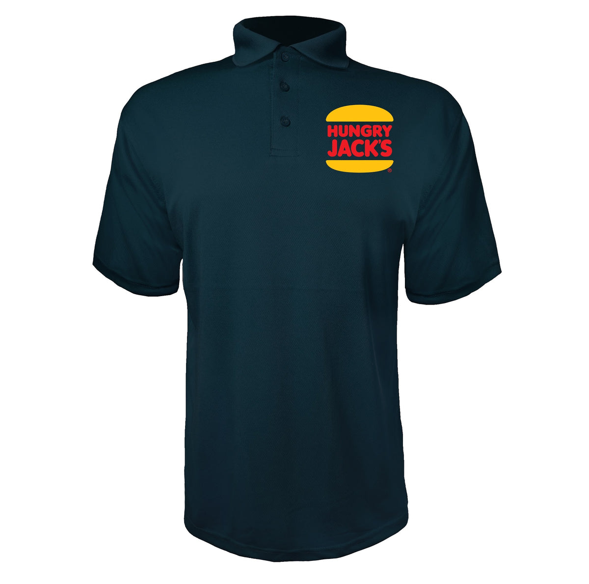Hungry Jacks men's polyester polo in Navy