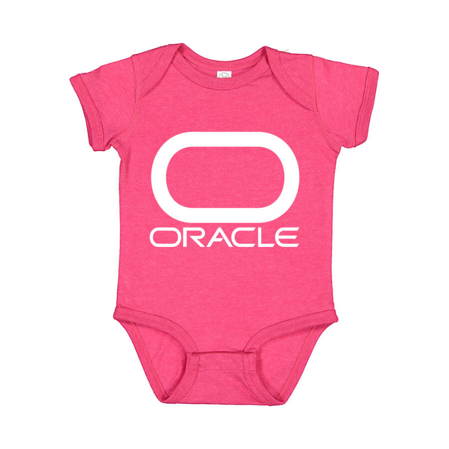 Oracle White Logo Baby Romper Onesie - Pink