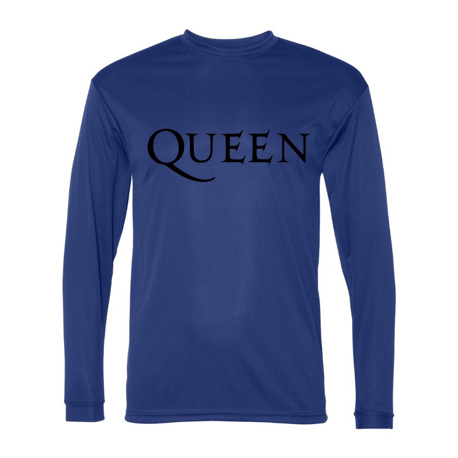 Men's Queen Polyester Long Sleeve T-Shirt - Royal Blue