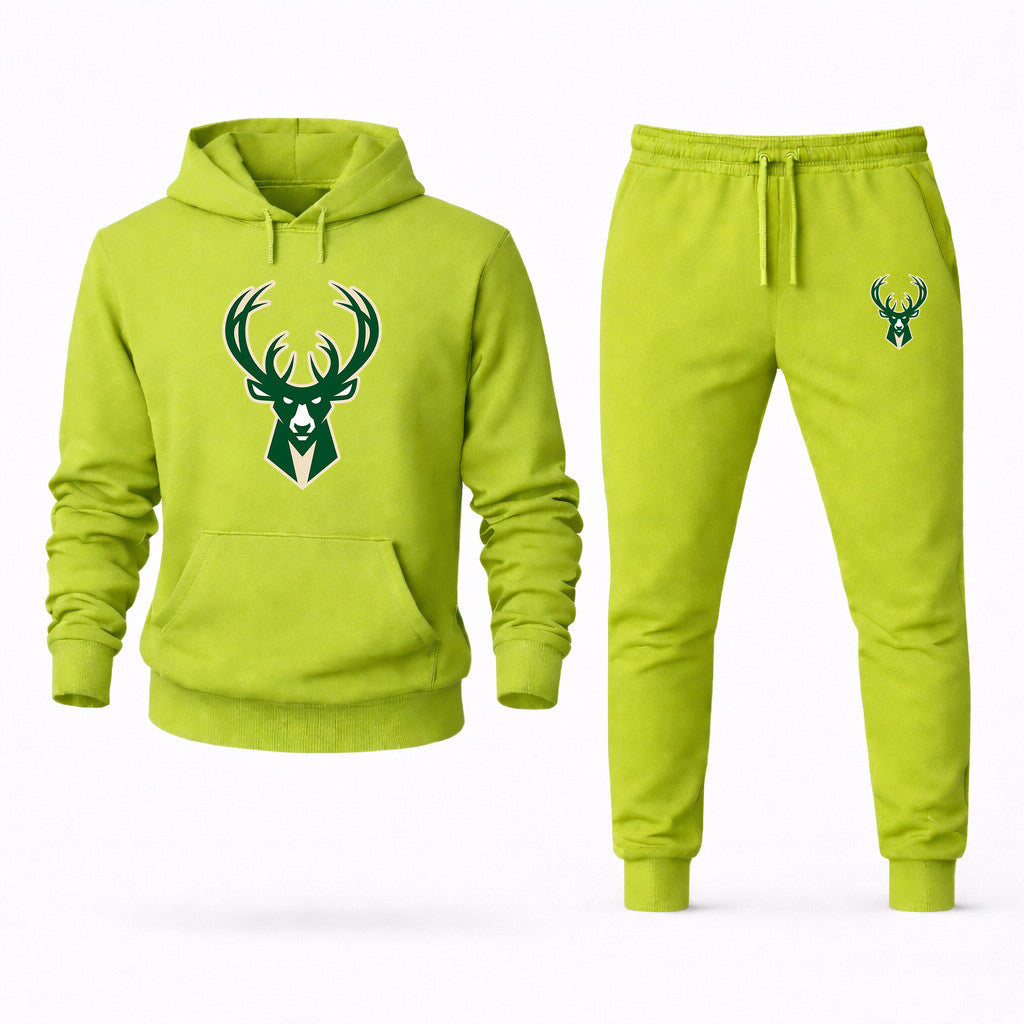 Milwaukee Bucks Hoodie and Joggers Set - Lime Green