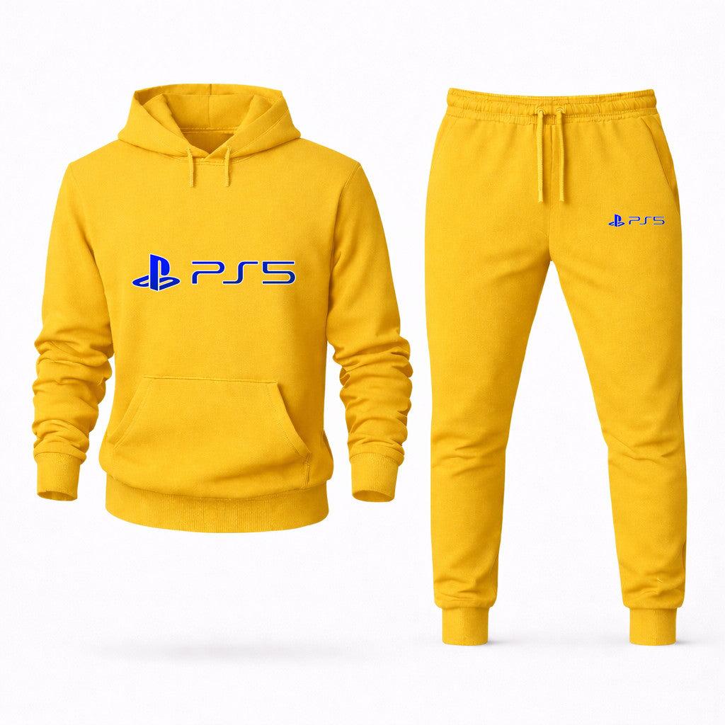 PS5 Blue Hoodie and Joggers Set - Yellow