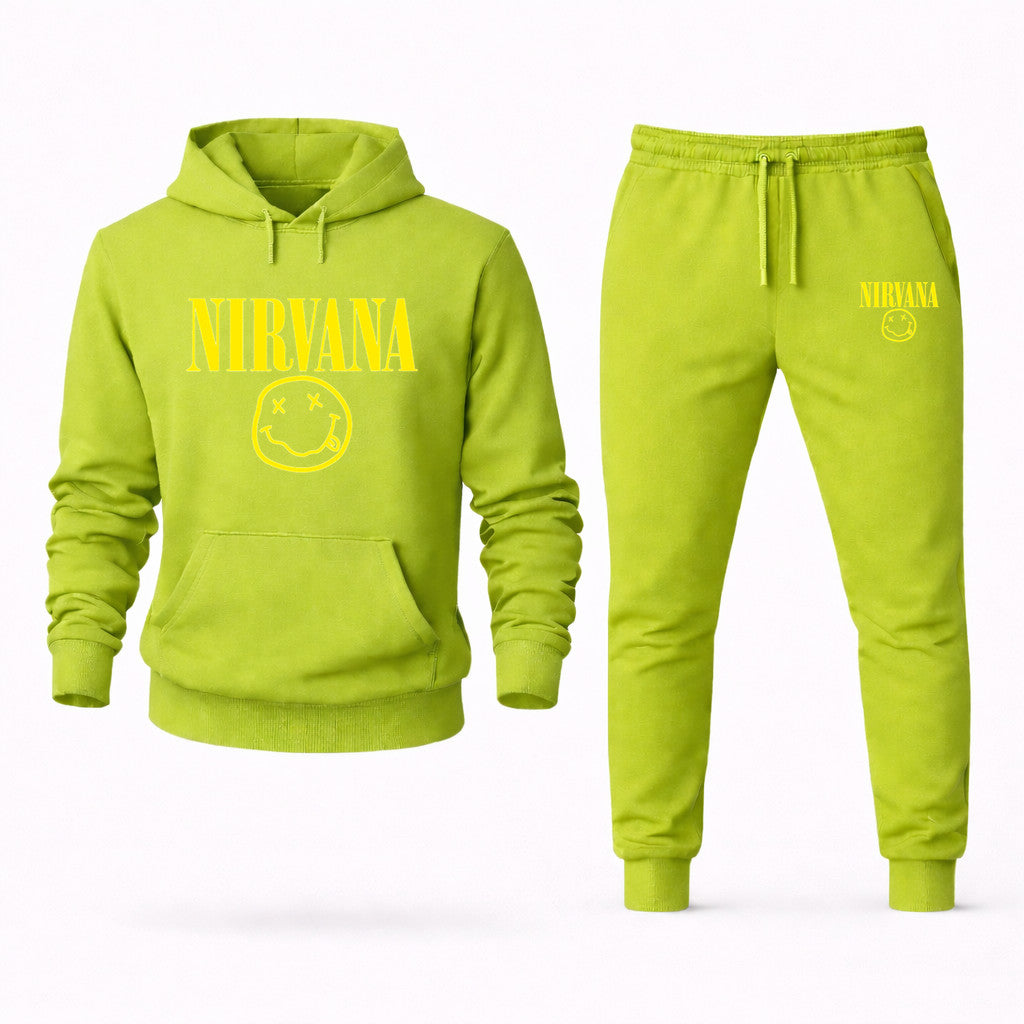 Nirvana Hoodie and Joggers Set - Lime Green