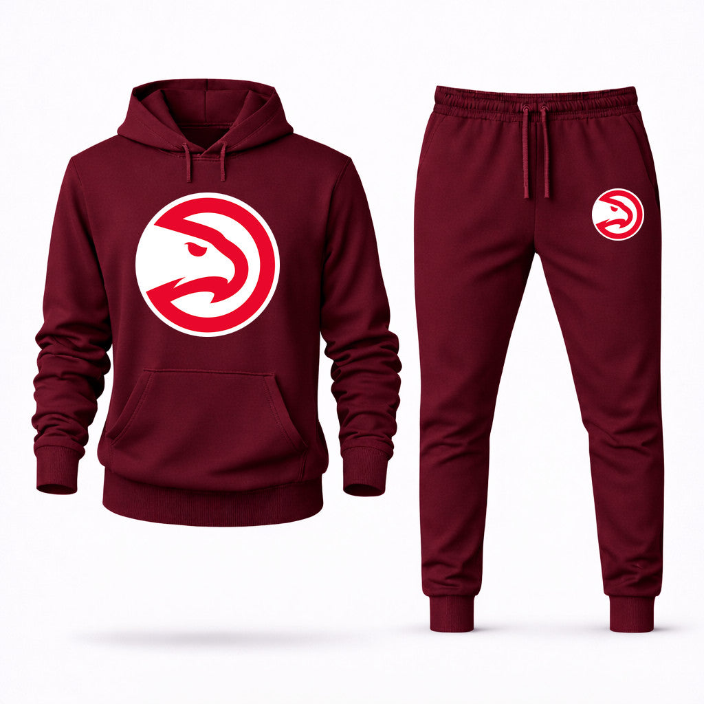 Atlanta Hawks Hoodie and Joggers Set - Burgundy