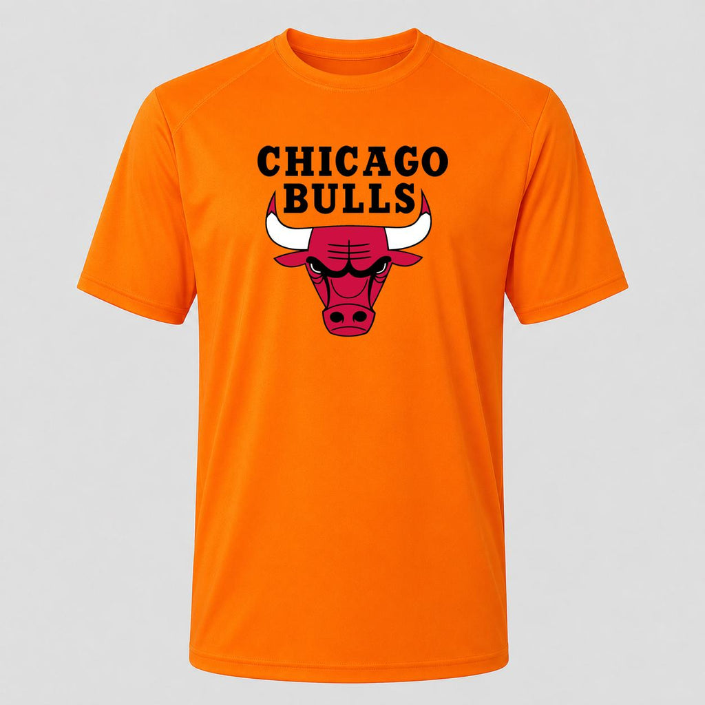 Men's Chicago Bulls Black Performance T-Shirt - Orange