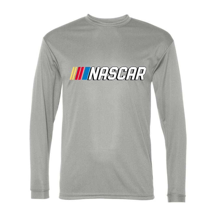 Men's nascar Polyester Long Sleeve T-Shirt - Silver