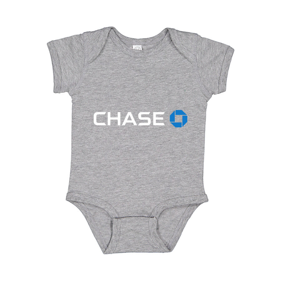 Chase Bank White Logo Baby Romper Onesie - Gray