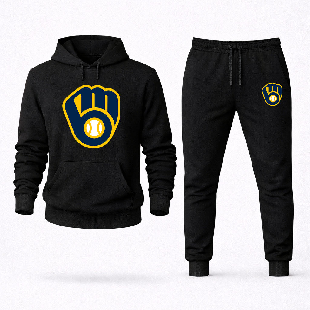 Milwaukee Brewers Hoodie and Joggers Set - Black