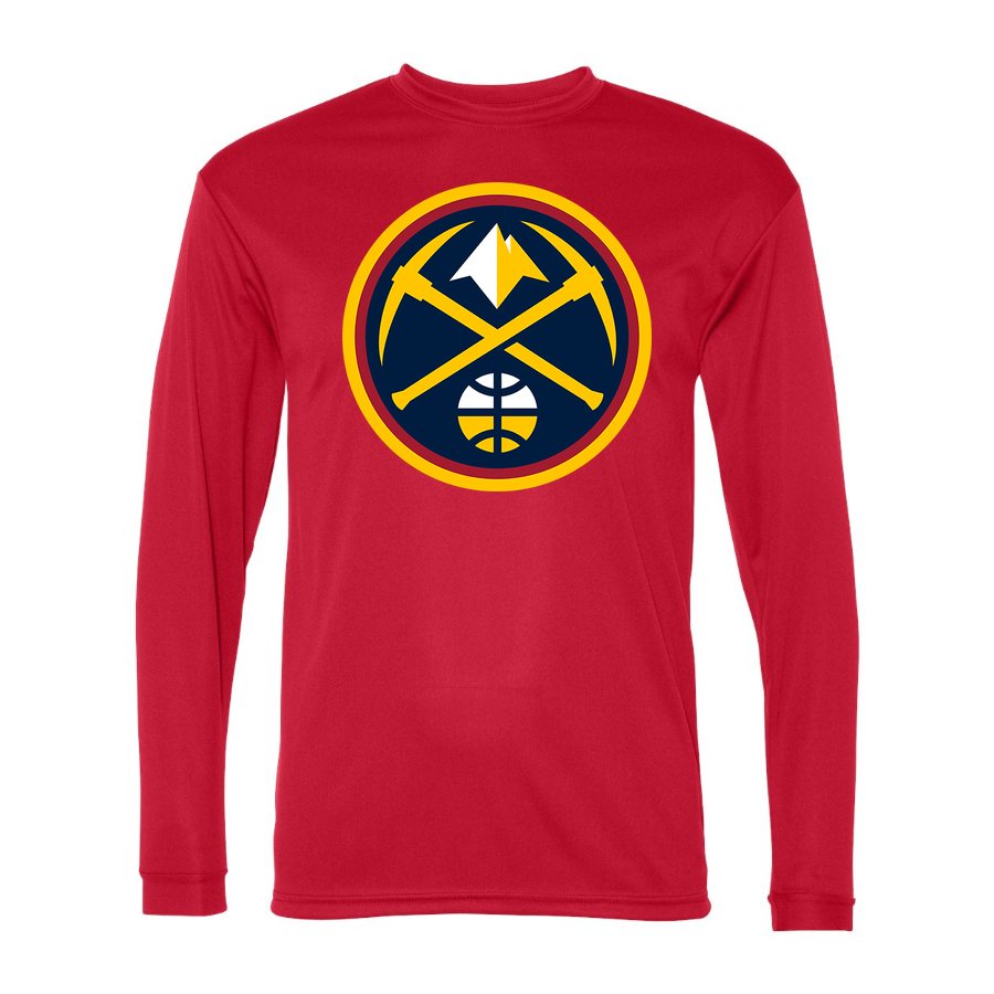 Men's Denver Nuggets Polyester Long Sleeve T-Shirt - Red