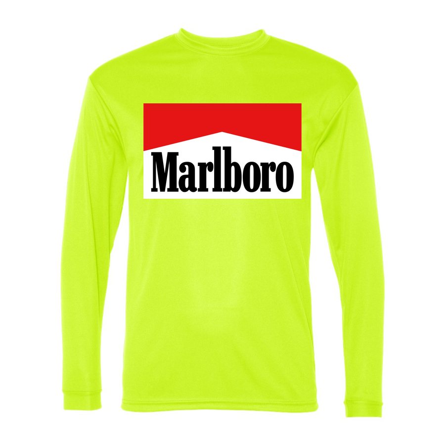 Men's Marlboro Polyester Long Sleeve T-Shirt - Safety Yellow