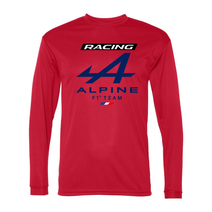 Men's Alpine F1 Team Polyester Long Sleeve T-Shirt - Red