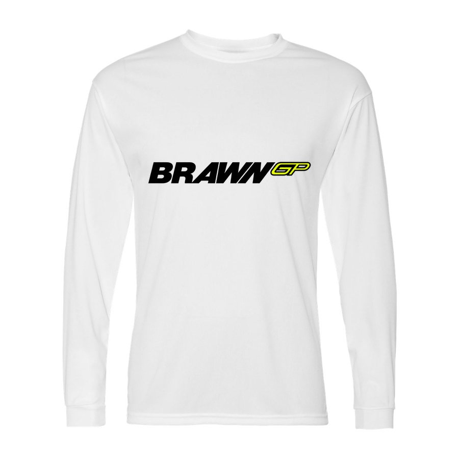Men's Brawn GP Polyester Long Sleeve T-Shirt - White