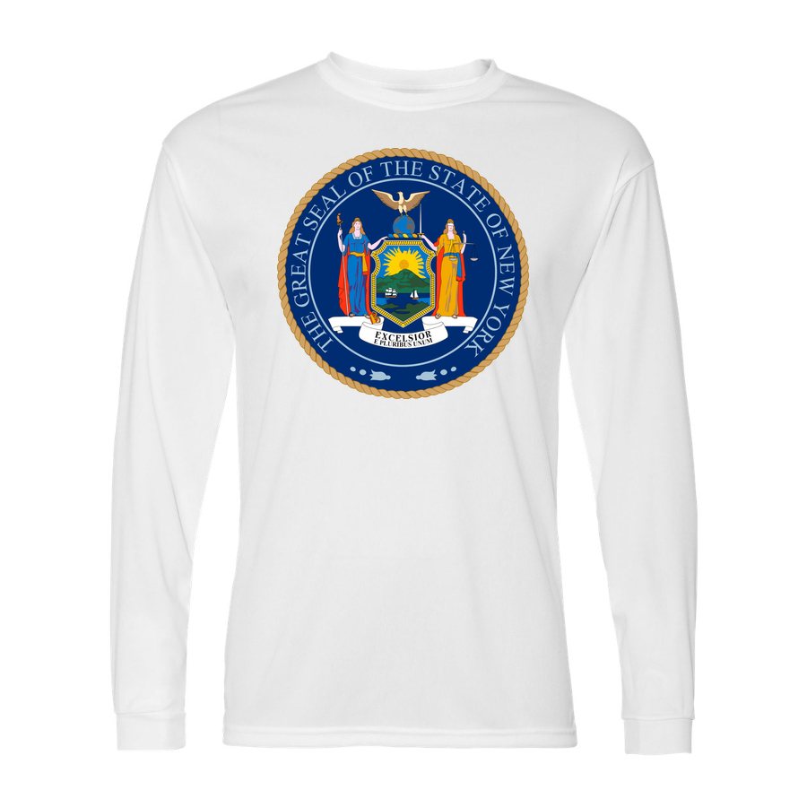 Men's New York Polyester Long Sleeve T-Shirt - White