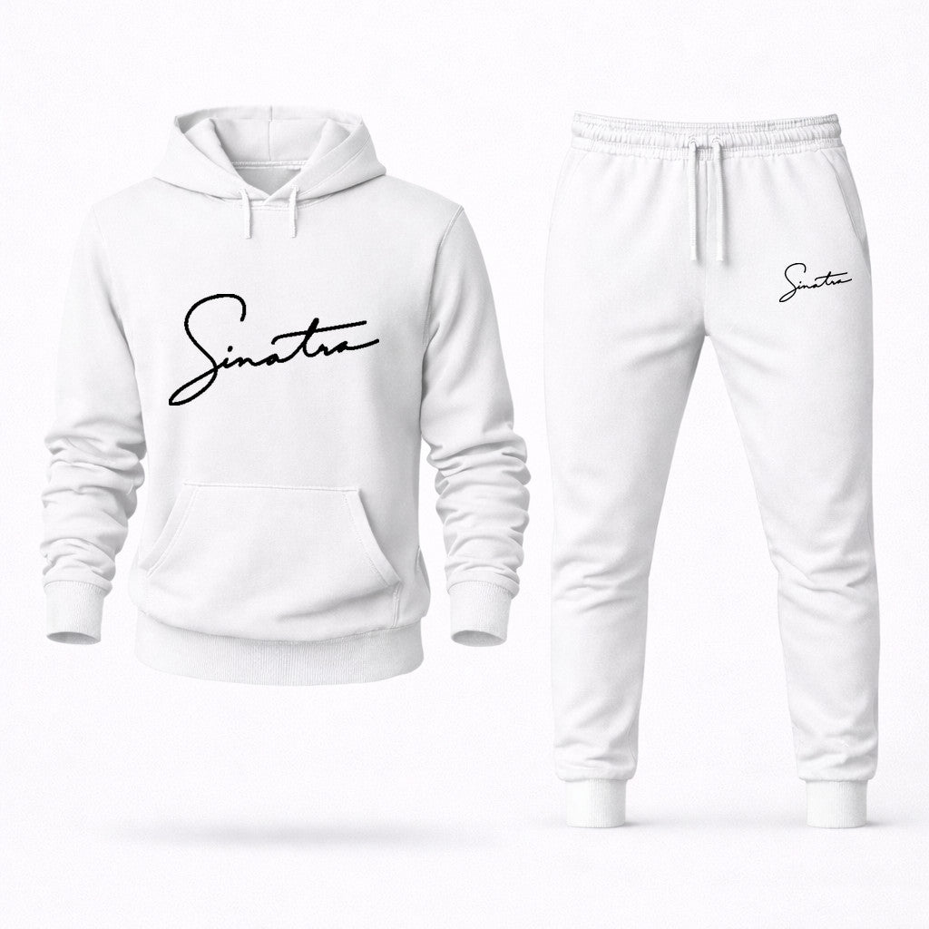 Frank Sinatra Hoodie and Joggers Set - White