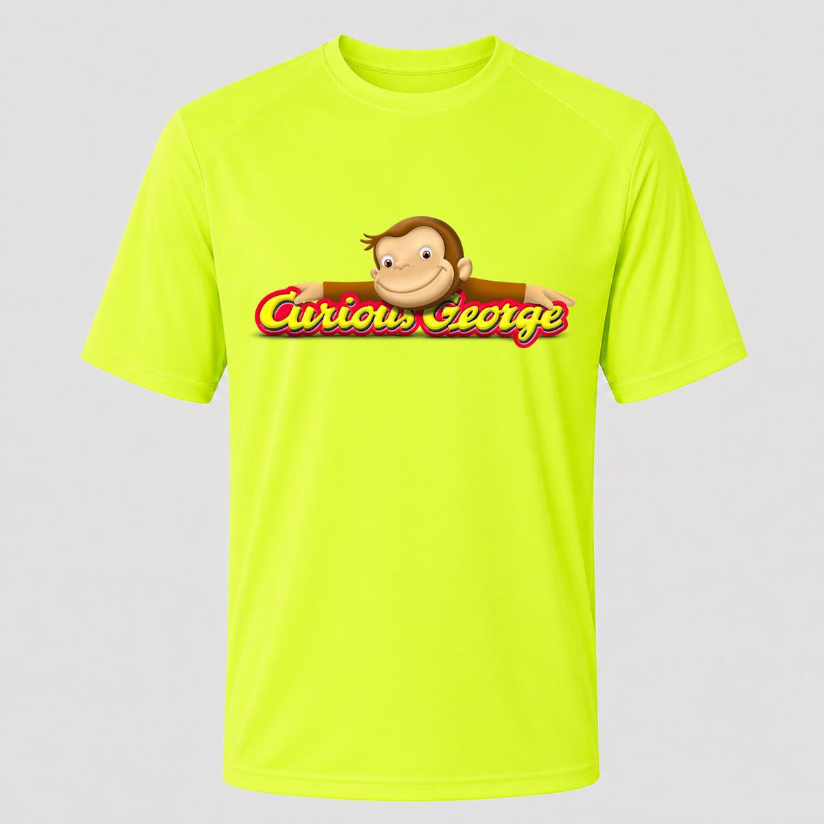 Men's Curious George Performance T-Shirt - Safety Green