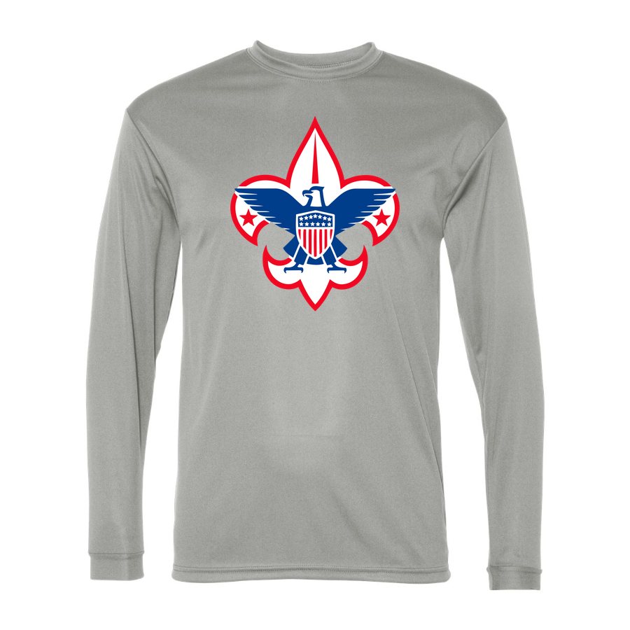 Men's Boy Scout Polyester Long Sleeve T-Shirt - Silver