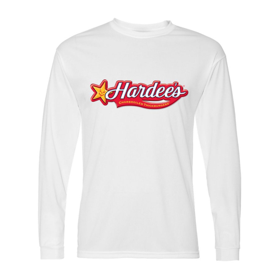 Men's Hardee's Polyester Long Sleeve T-Shirt - White