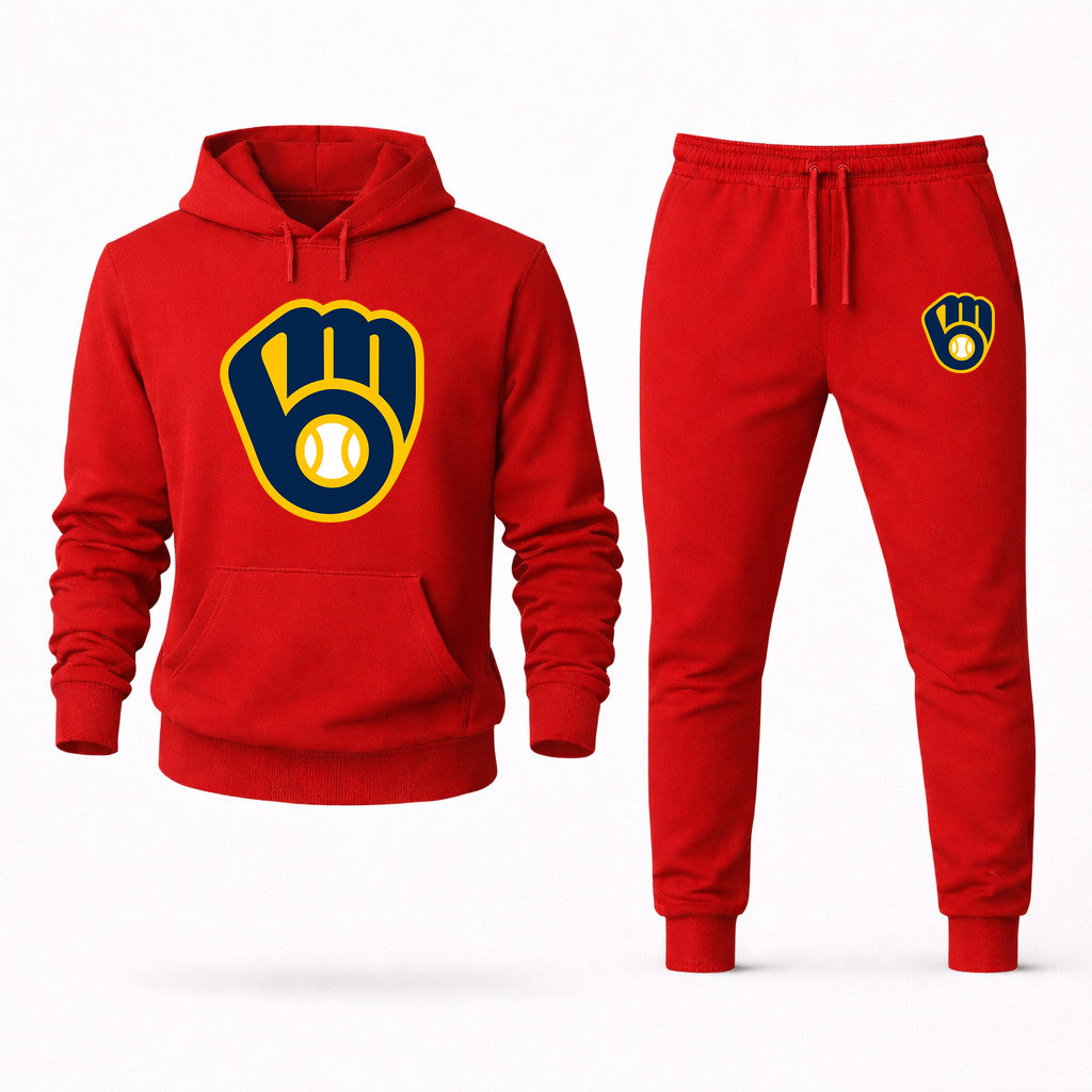 Milwaukee Brewers Hoodie and Joggers Set - Red