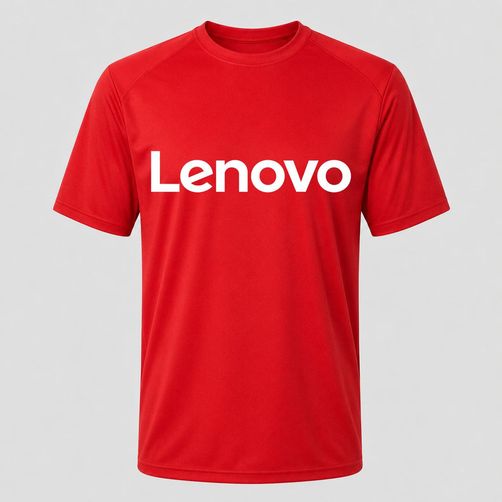 Men's Lenovo White Performance T-Shirt - Red