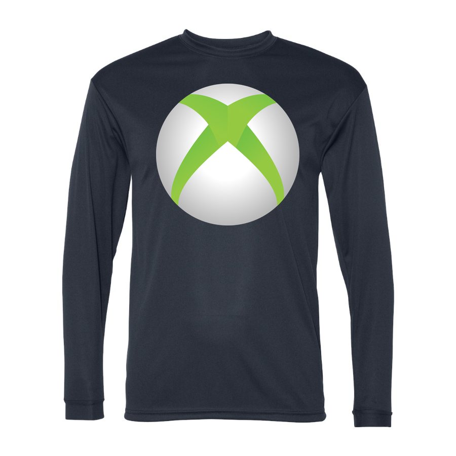 Men's Xbox Gaming Polyester Long Sleeve T-Shirt - Navy
