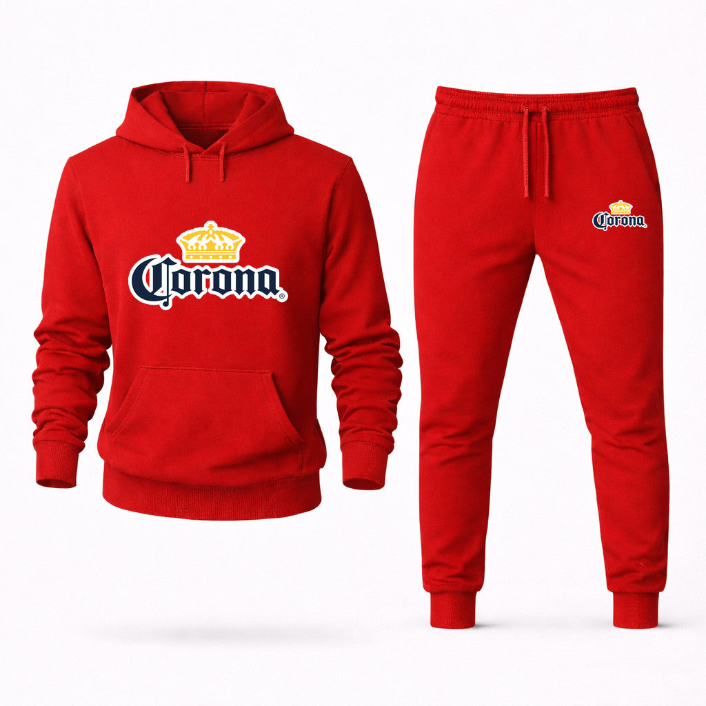 Corona Hoodie and Joggers Set - Red