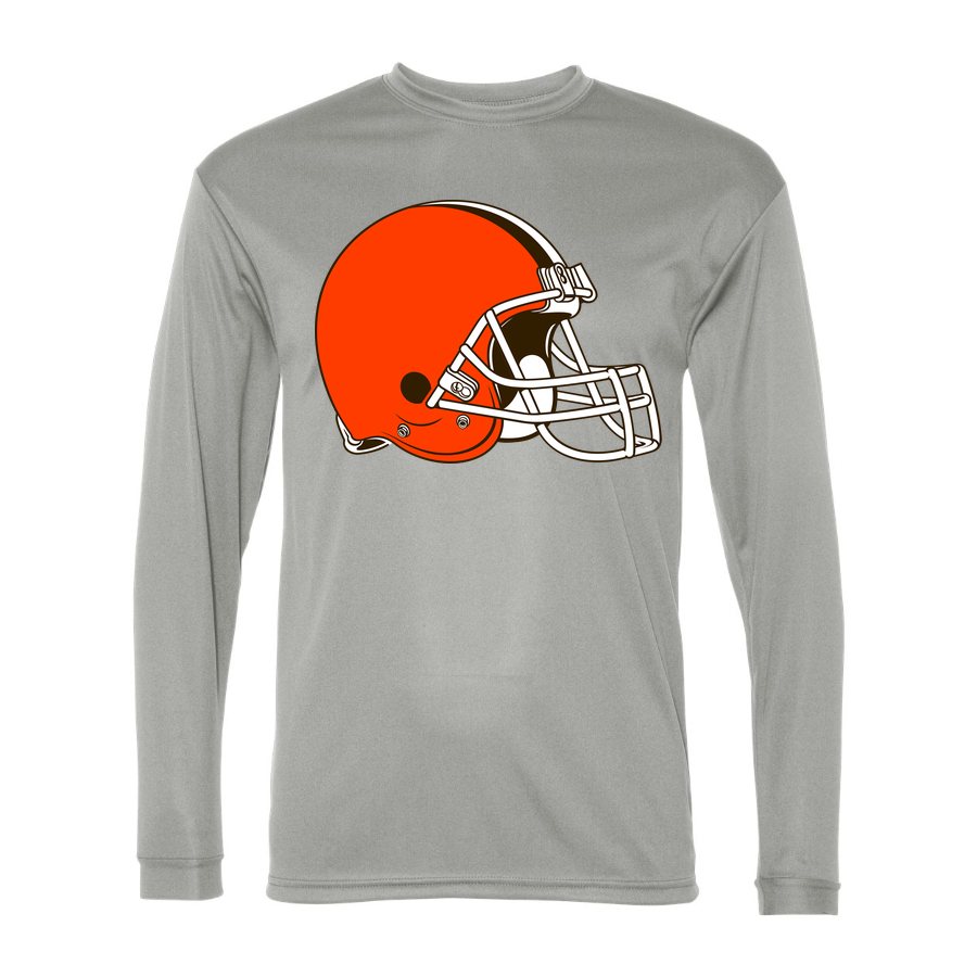 Men's Cleveland Browns Polyester Long Sleeve T-Shirt - Silver