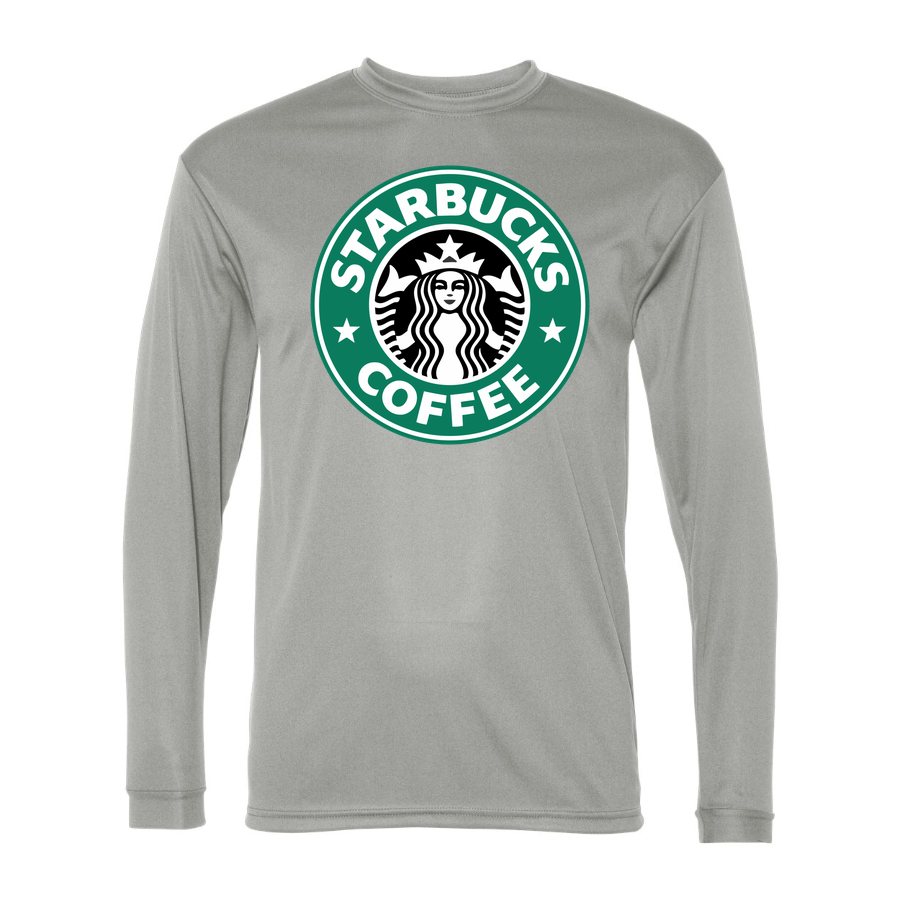 Men's Starbucks Polyester Long Sleeve T-Shirt - Silver