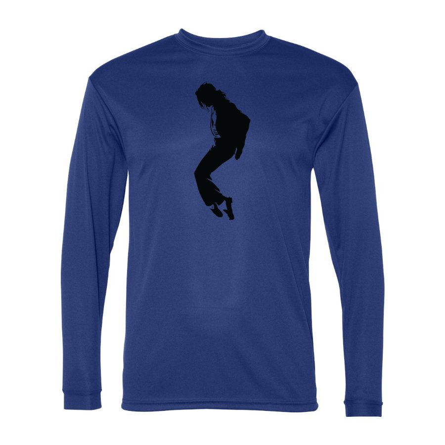Men's Michael Jackson Polyester Long Sleeve T-Shirt - Royal Blue