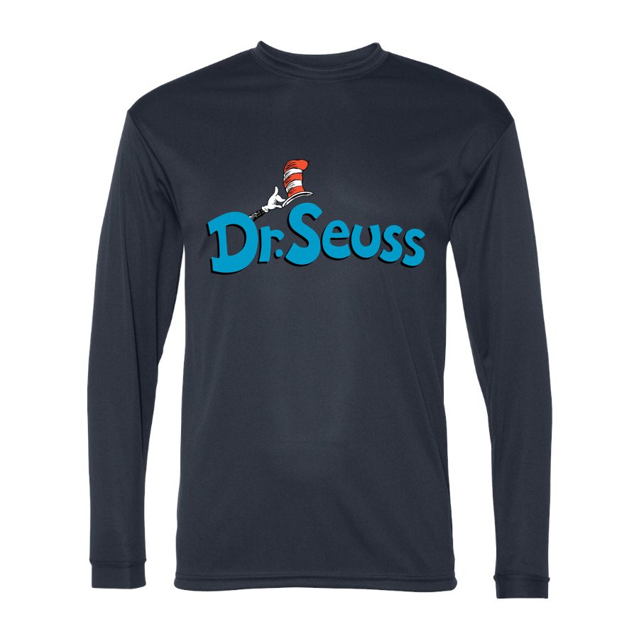Men's Dr. Seuss Polyester Long Sleeve T-Shirt - Navy