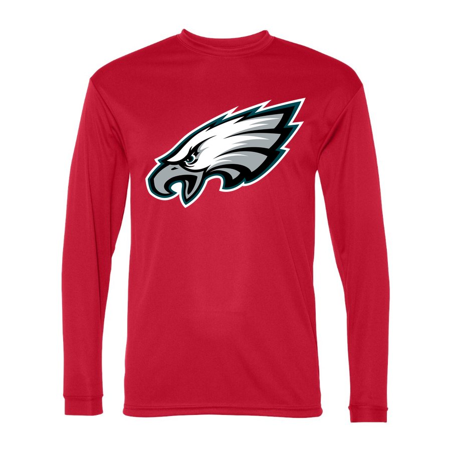Men's Philadelphia Eagles Polyester Long Sleeve T-Shirt - Red