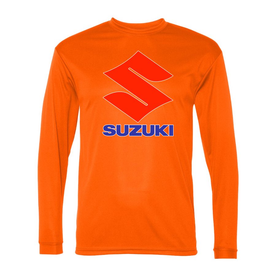 Men's Suzuki Polyester Long Sleeve T-Shirt - Safety Orange