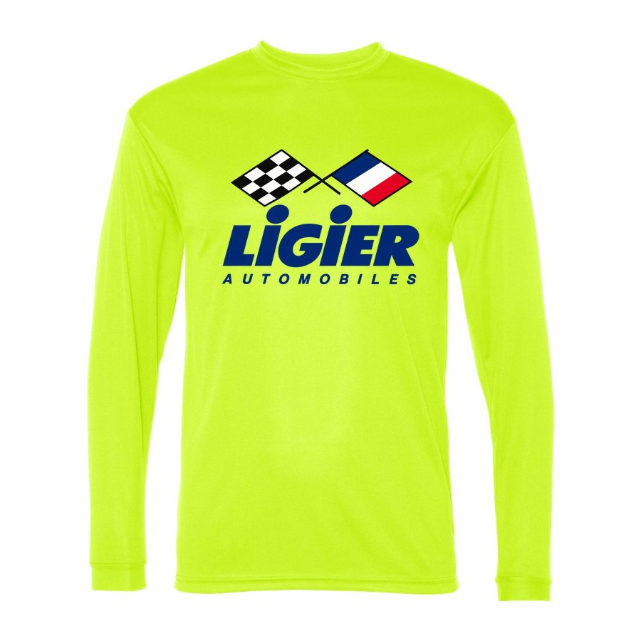 Men's Ligier Automobiles Polyester Long Sleeve T-Shirt - Safety Yellow