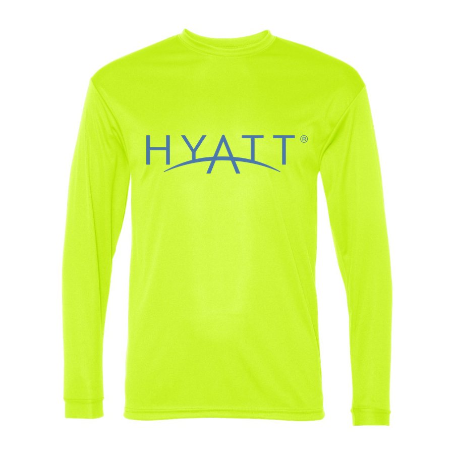 Men's Hyatt Polyester Long Sleeve T-Shirt - Safety Yellow