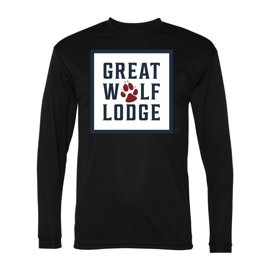 Men's Great Wolf Lodge Polyester Long Sleeve T-Shirt - Black