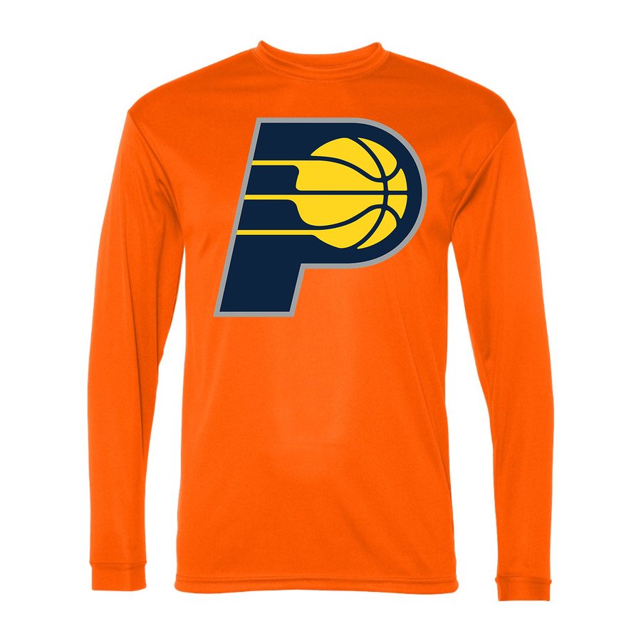 Men's Indiana Pacers Polyester Long Sleeve T-Shirt - Safety Orange