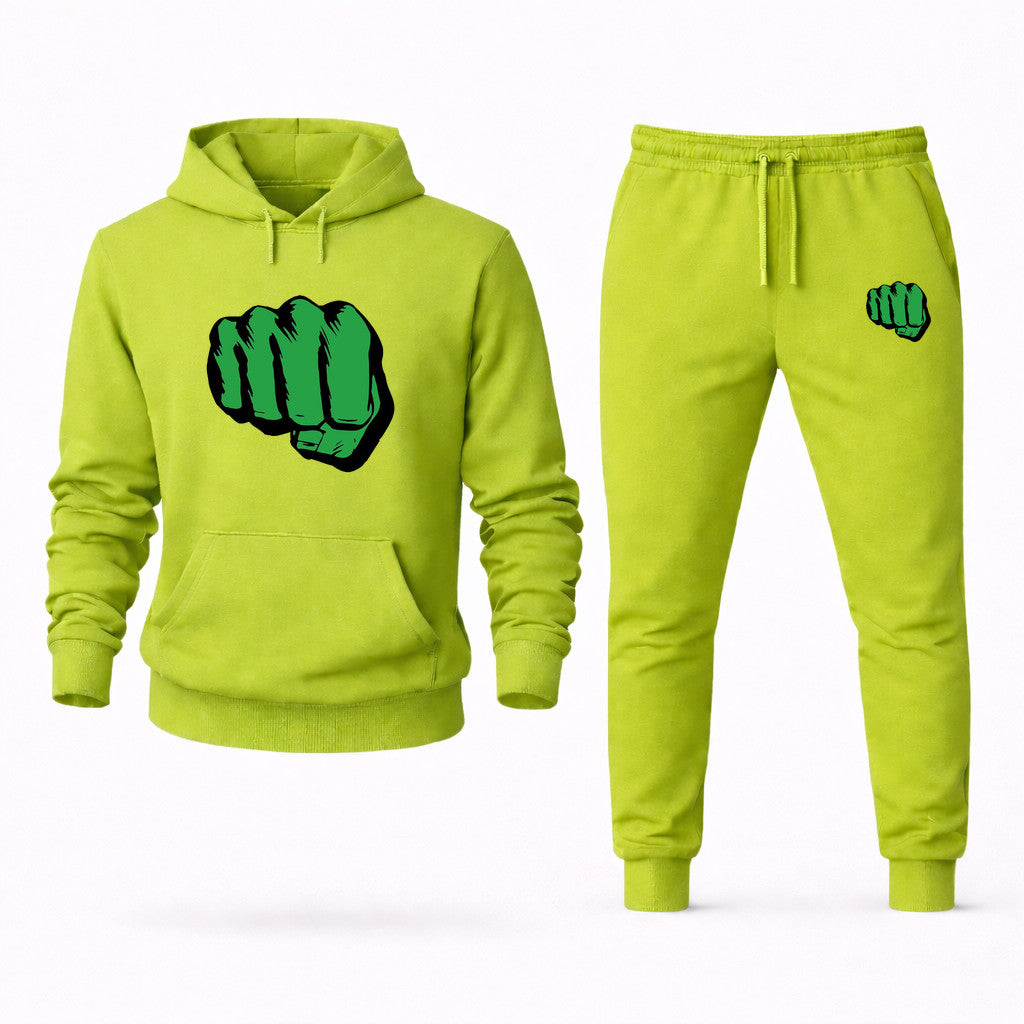 Hulk Punch Hoodie and Joggers Set - Lime Green
