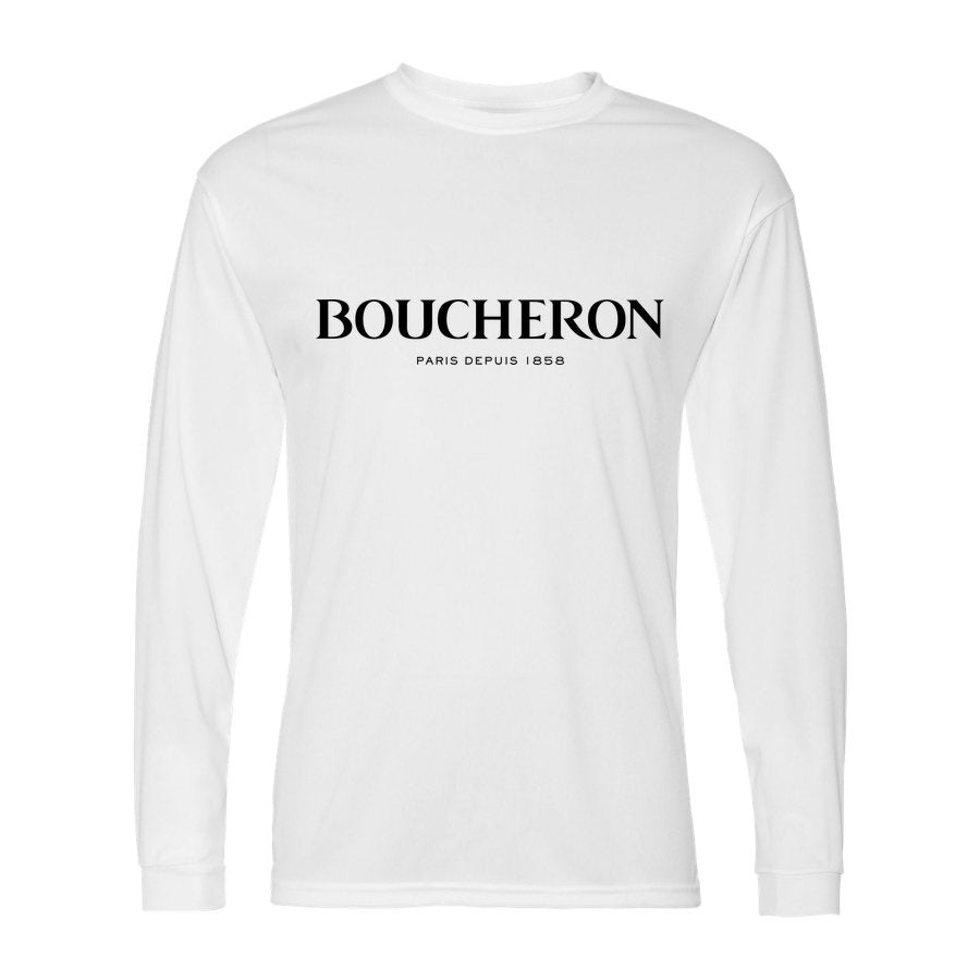 Men's Boucheron Polyester Long Sleeve T-Shirt - White