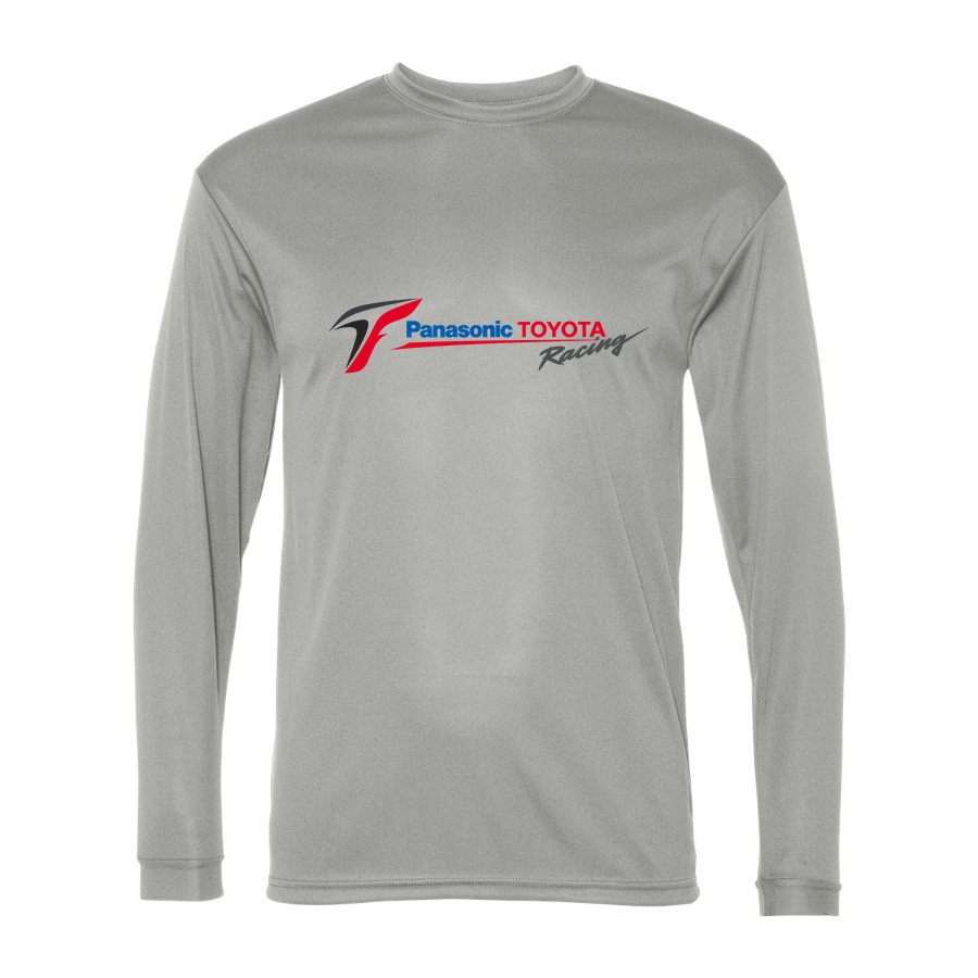 Men's Panasonic Toyota Racing Polyester Long Sleeve T-Shirt - Silver