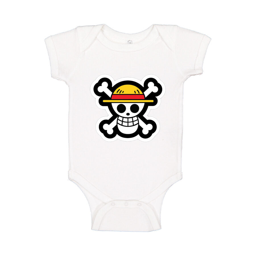 Straw Hat Luffy Baby Romper Onesie - White