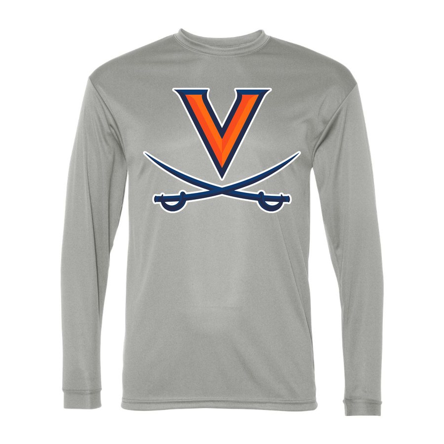 Men's Virginia Cavaliers Polyester Long Sleeve T-Shirt - Silver
