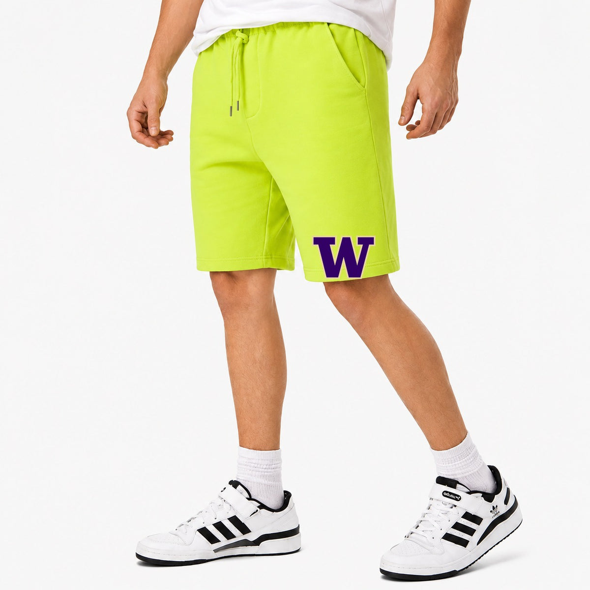 Men's Washington Huskies Logo Cotton Shorts - Lime Green
